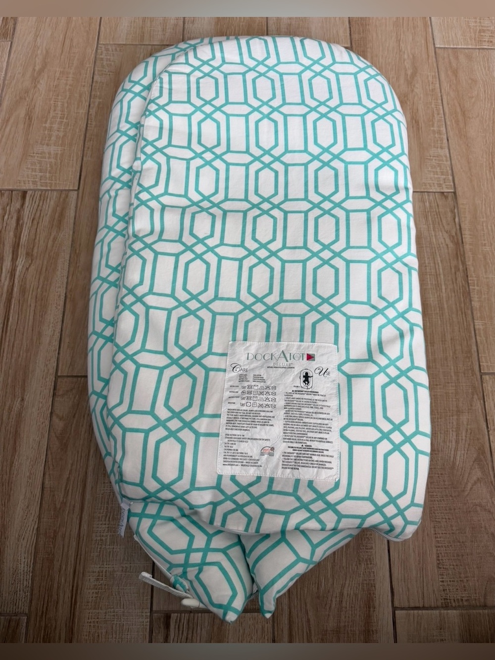 DockATot Deluxe+ Dock Infant Lounger - Minty Trellis for 0-8 Months - Picture 6 of 14